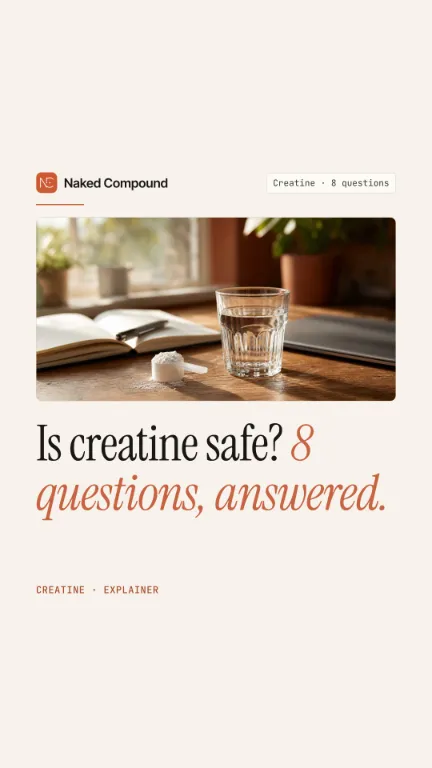Reel cover: Is creatine safe? 8 questions, answered with the evidence.
