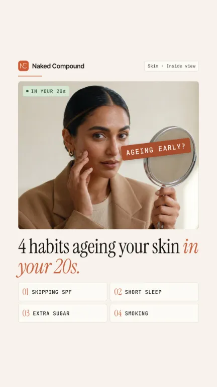 Reel cover: 4 habits ageing your skin in your 20s.
