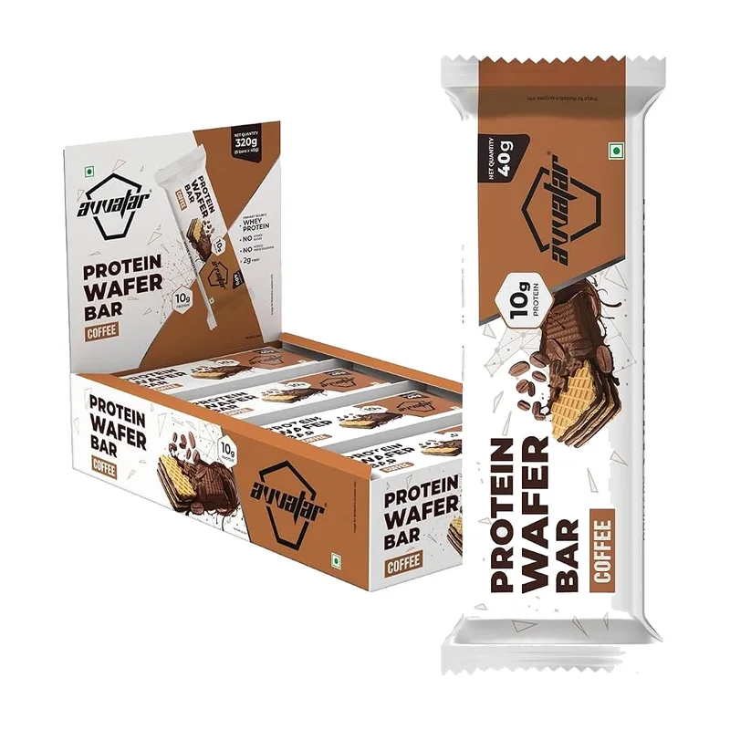 Avvatar Protein Wafer Bar coffee flavour box, 10 g protein, 40 g