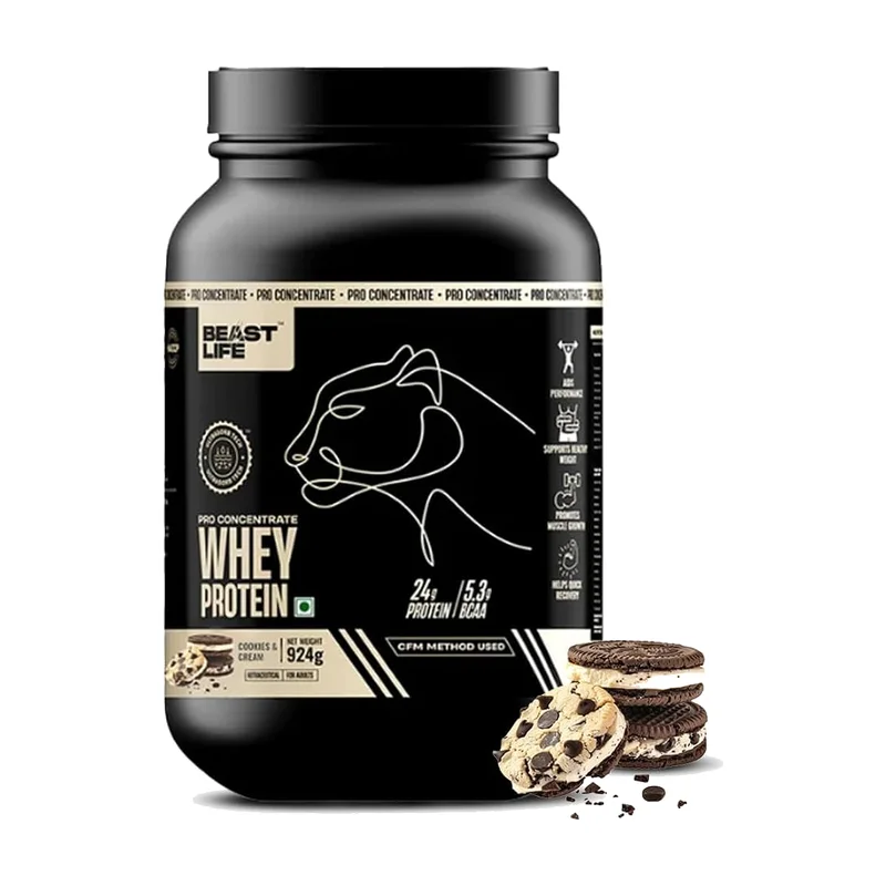 Beastlife Pro 100% Whey Protein cookie and cream tub