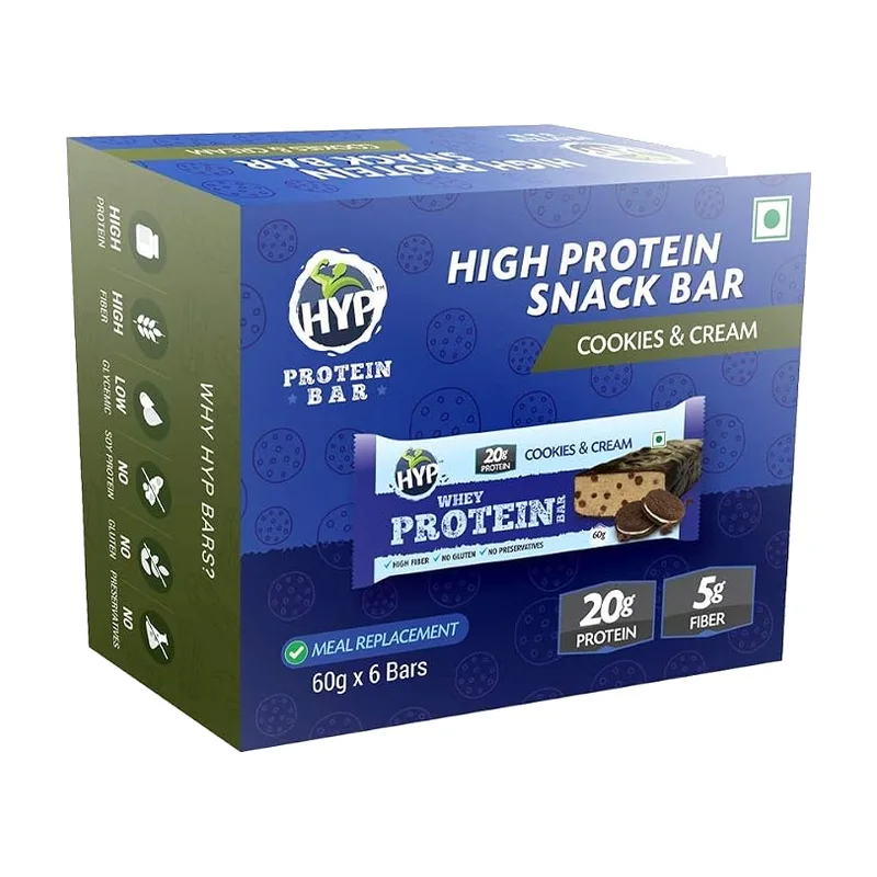 HYP Whey Protein Bar box, 20 g protein, 60 g x 6 bars
