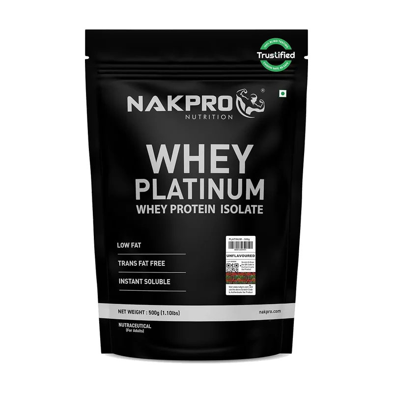 Nakpro Whey Platinum whey protein isolate unflavoured pouch