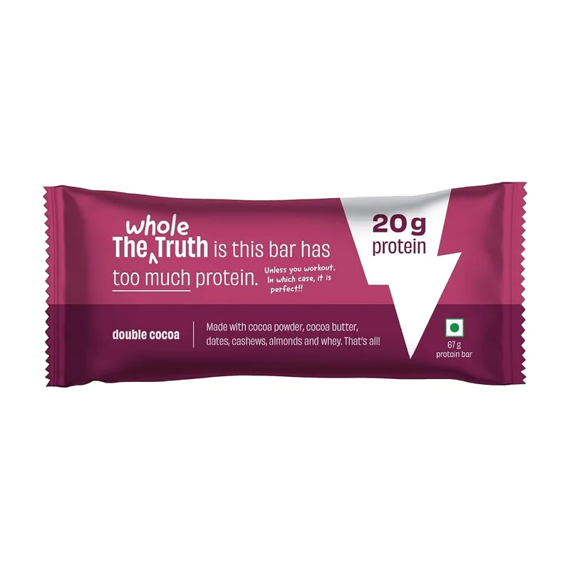 The Whole Truth Double Cocoa Pro protein bar, 20 g protein, 67 g