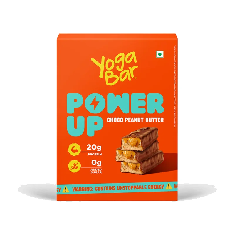 Yogabar Power Up Choco Peanut Butter 20g protein bar box