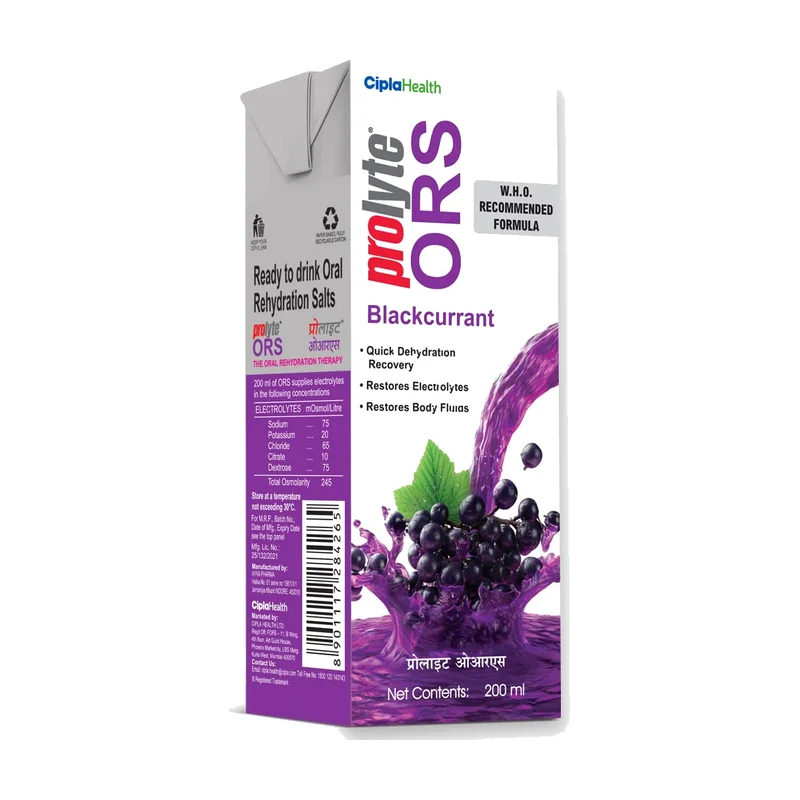 Cipla Prolyte ORS ready-to-drink 200 ml pack