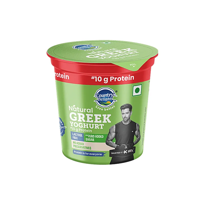 Country Delight 10 g protein natural Greek yoghurt green cup, lactose free
