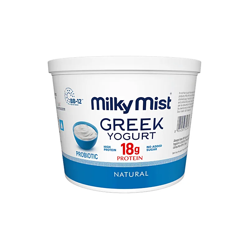 Milky Mist natural Greek yogurt 225 g tub with 18 g protein
