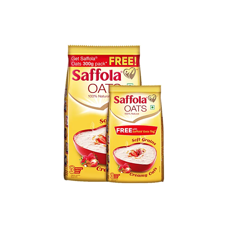 Saffola 100% natural rolled oats pouches