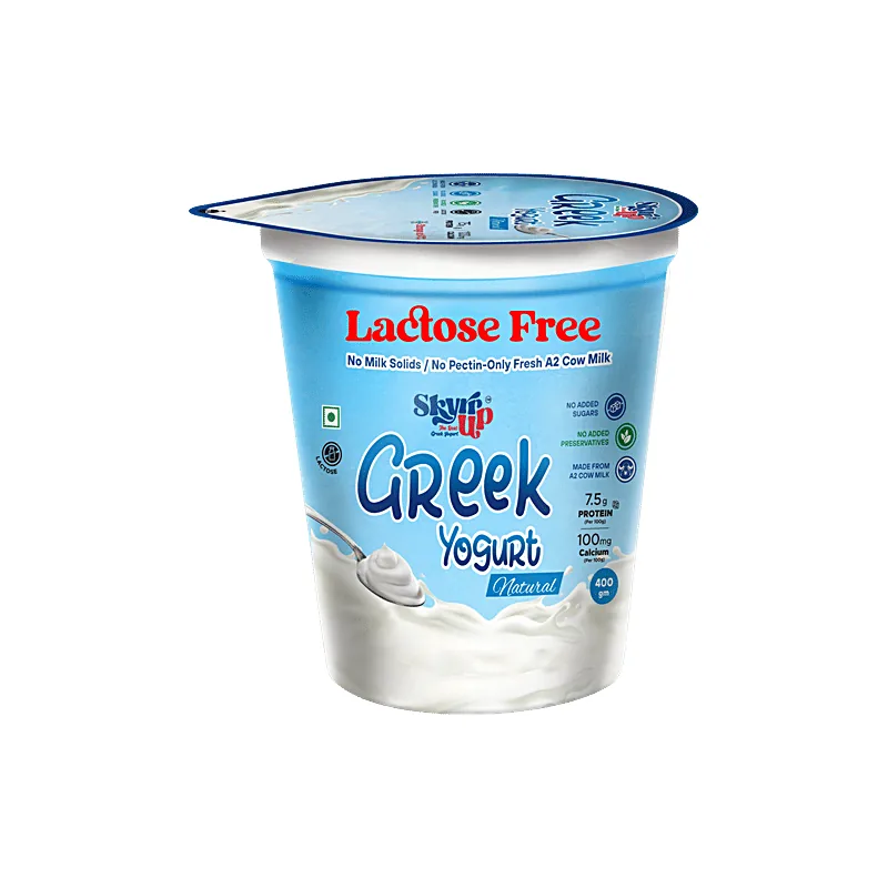 Skyrrup lactose free natural Greek yogurt 400 g tub made from A2 cow milk