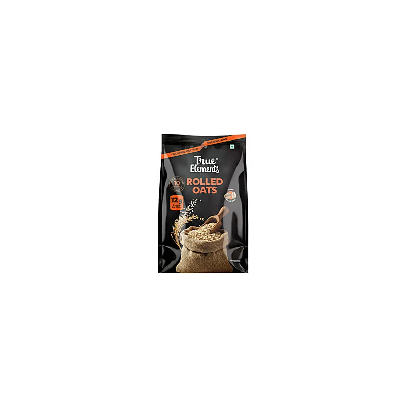 True Elements rolled oats black pouch