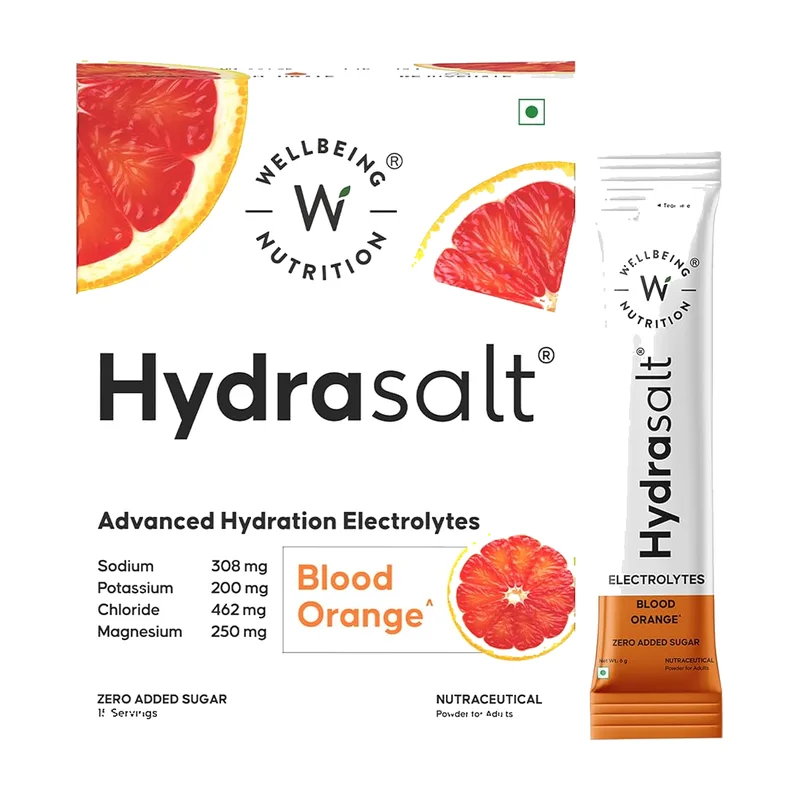 Wellbeing Nutrition HydraSalt electrolyte drink mix, blood orange